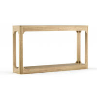 KONSOLENTISCH geschwungen Naturholz 2 Ebenen 140 cm - Naturfarben, Holzwerkstoff (140/30/79cm)