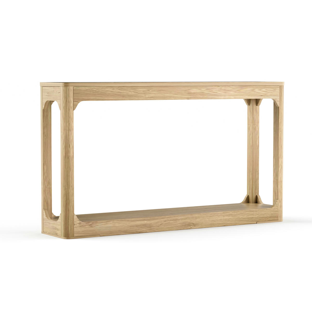 BEISTELLTISCH DE-37275 140 cm lang mit zweistöckigem Stauraum Naturholz - Naturfarben, Holzwerkstoff (140/30/79cm) - ComfortXL