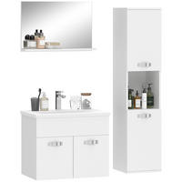 BADEZIMMER 4-teilig DE-17357 Weiß - Weiß, Holzwerkstoff (30/131.5/30cm) - ComfortXL