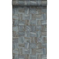 TAPETE quadratische Holzstücke 53 cm x 10.05 m - Grau, Papier (53/1000cm) - Origin Wallcoverings