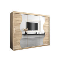 SCHWEBETÜRENSCHRANK 200/250/62 3-türig - Silberfarben/Sonoma Eiche, Holz/Kunststoff (250/200/62cm) - MÖBEL KRYSPOL