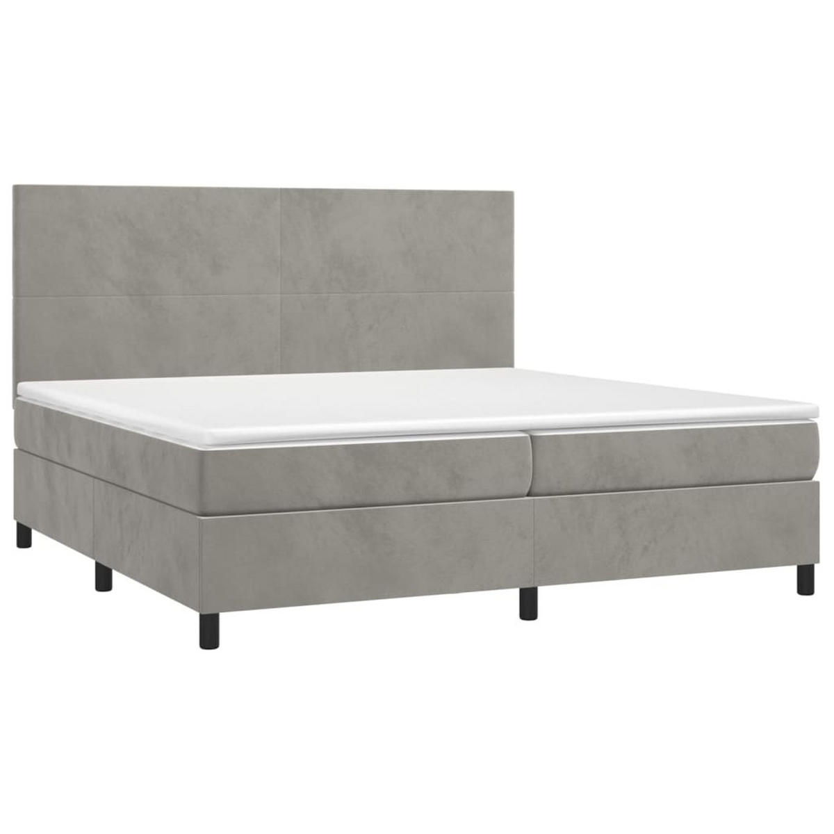 BOXSPRINGBETT 200/200 Cm Grau Samt - Grau, Textil (200/203cm) - vidaXL