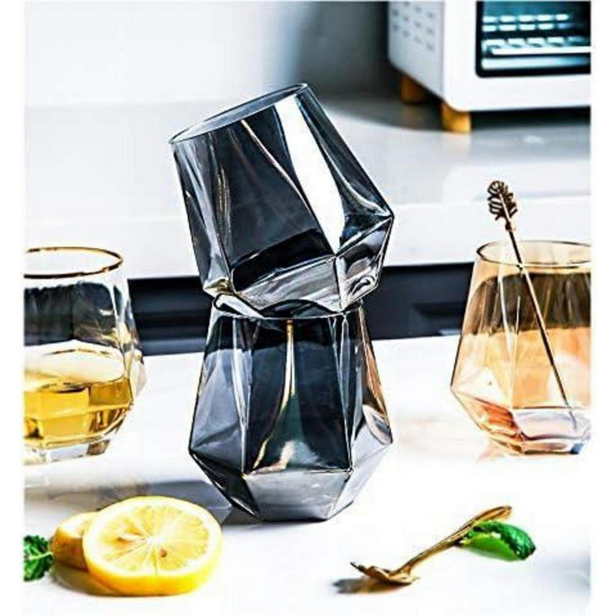 WHISKYGLÄSER 4er-Set Rauchgrau 300 ml - Transparent, Glas (0.3L)