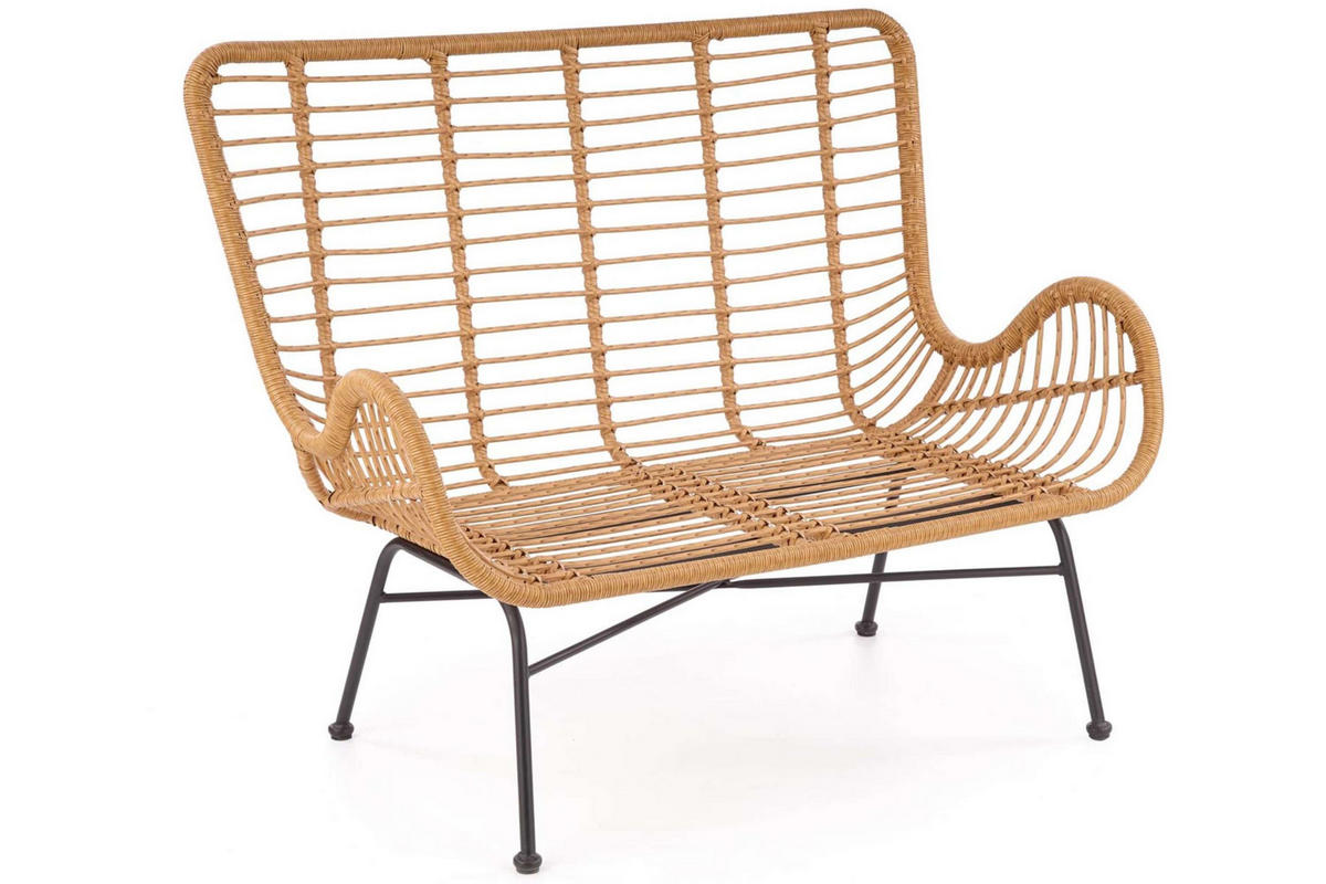 GARTENSOFA ABLA Boho, braun/grau - Braun/Grau, Kunststoff (96/70/120cm) - KONSIMO®