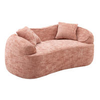 2-SITZER-SOFA mit Federkern und Schaumstoffpolsterung, geschwungene Form, Pink - Rosa, Kunststoff (87/70/170cm) - Modfu