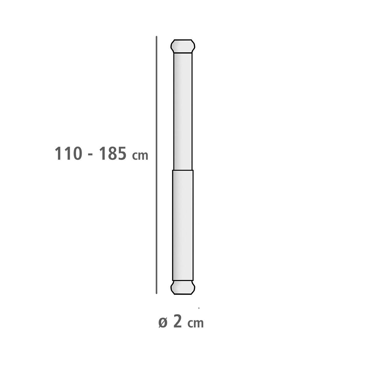TELESKOP-DUSCHSTANGE Chrom - Silberfarben, Metall (185cm) - Wenko