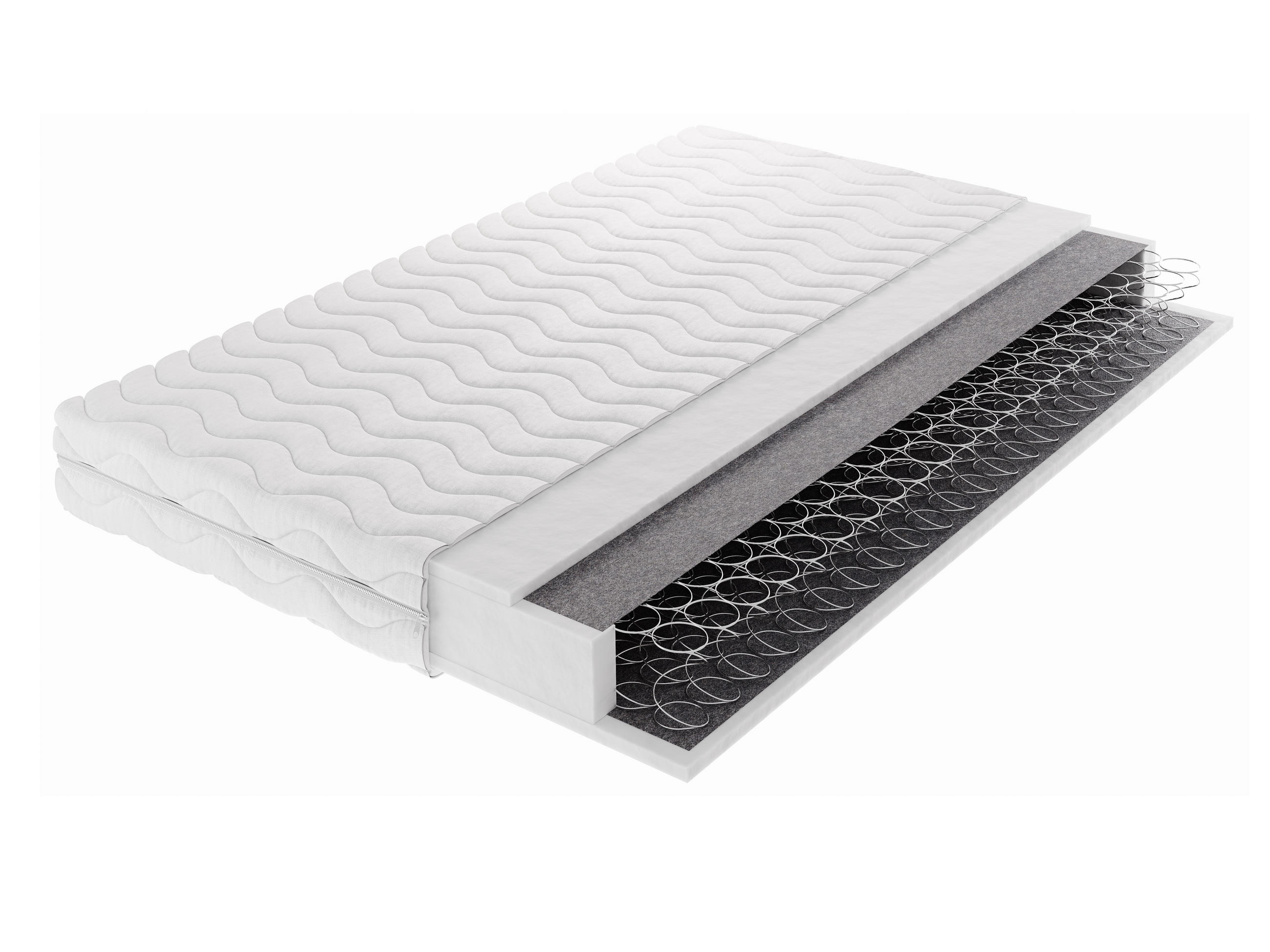 FEDERKERNMATRATZE MIRELLE 200x200, H3, Höhe ca.: 17 cm - Weiß, Textil (200/200cm) - MASSENO