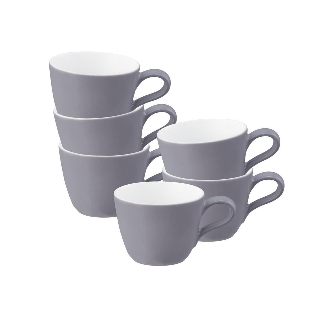 ESPRESSOTASSEN Life Fashion Elegant Grey 90 ml 6er Set - Grau, Keramik (0.09L) - Seltmann Weiden