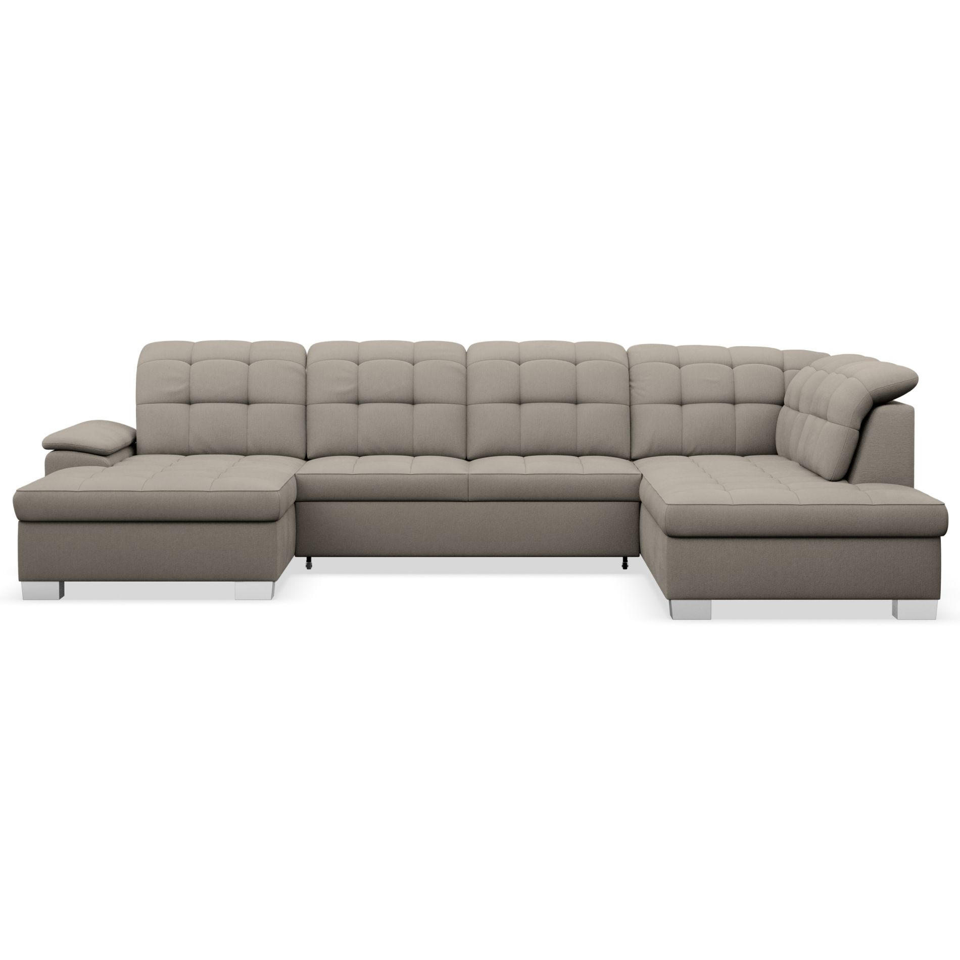 WOHNLANDSCHAFT Jamaal Taupe linksseitig - Taupe/Schwarz, Textil (330/106/212cm) - Selsey