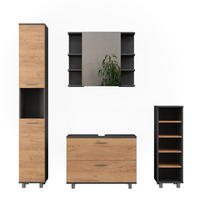 KOUPELNOVÝ NÁBYTEK Ilias Zlatý dub power/antracit - medově dubová, kompozitní dřevo (80.2/60.8/33cm) - Vicco