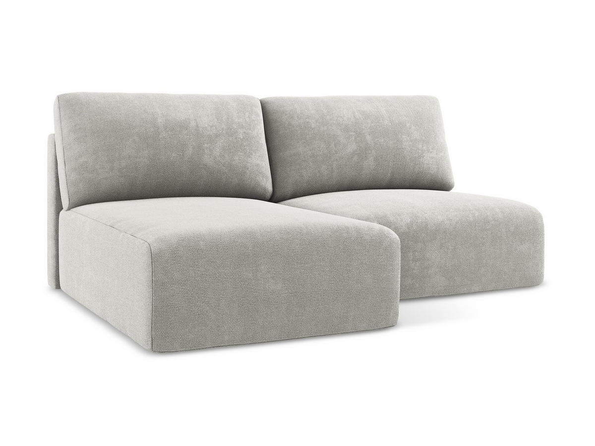 ECKSOFA mit Schlaffunktion links Chenille Stoff Grau - Hellgrau/Schwarz, Kunststoff/Textil (149/210cm) - Makamii