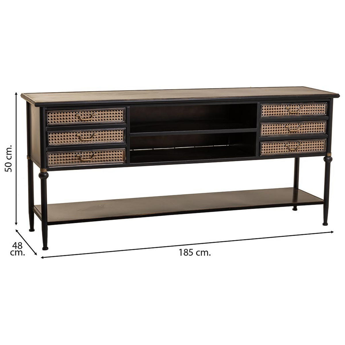 SIDEBOARD aus Metall 180x45x80 cm - Braun, Metall (180/80/45cm) - Wanderlust