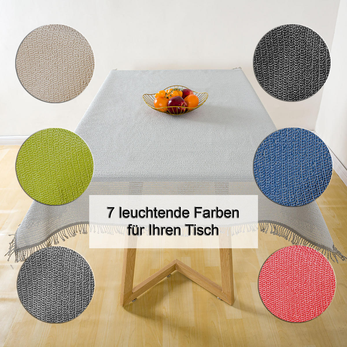 TISCHDECKE Gartentischdecke Anthrazit 140 cm rund Weichschaum - Anthrazit, Textil (140cm) - TiborTex