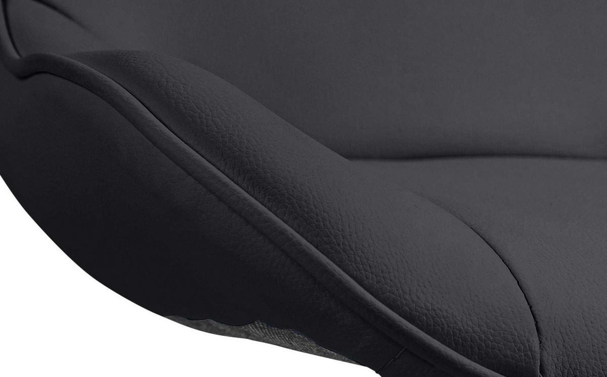 BARHOCKER TAMPA Schwarz Kunstleder Schwarz - Schwarz, Leder/Metall (49/85/51cm) - DELUKE