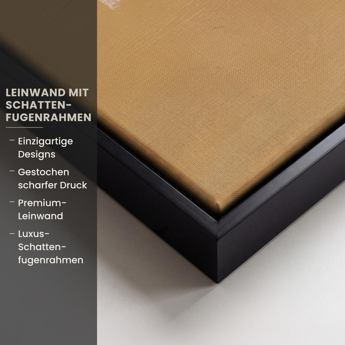 LEINWAND Bilder mit Rahmen - Farbe - Abstrakt - Farben - 50x50 - Currygelb, Textil (50/50cm) - MuchoWow