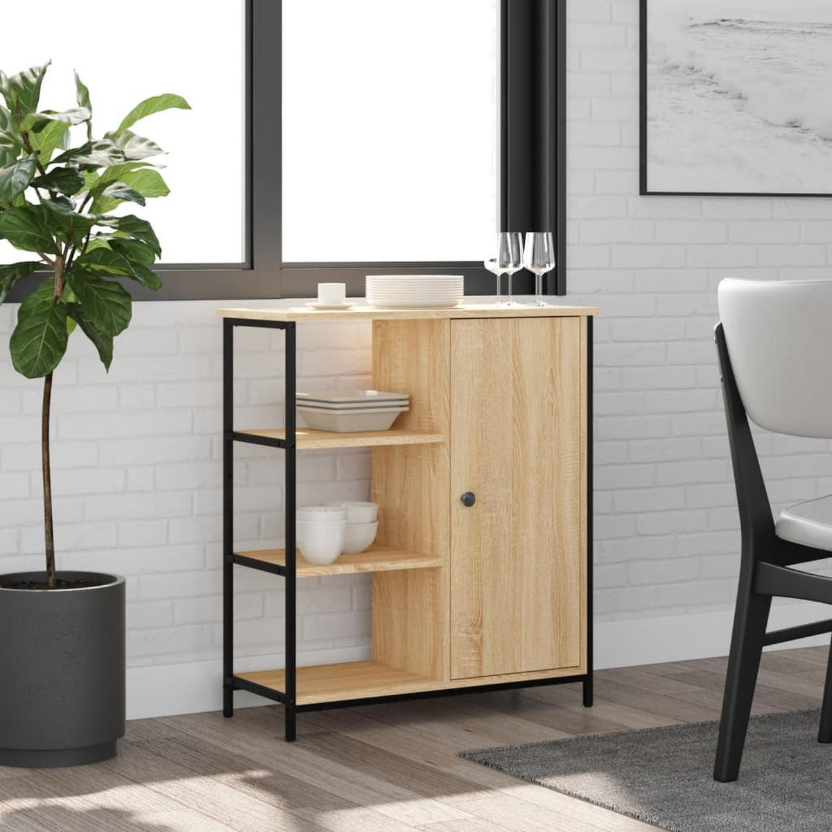 SIDEBOARD Sonoma-Eiche 70/30/80 Cm Holzwerkstoff - Braun, Holzwerkstoff (70/80/30cm) - vidaXL