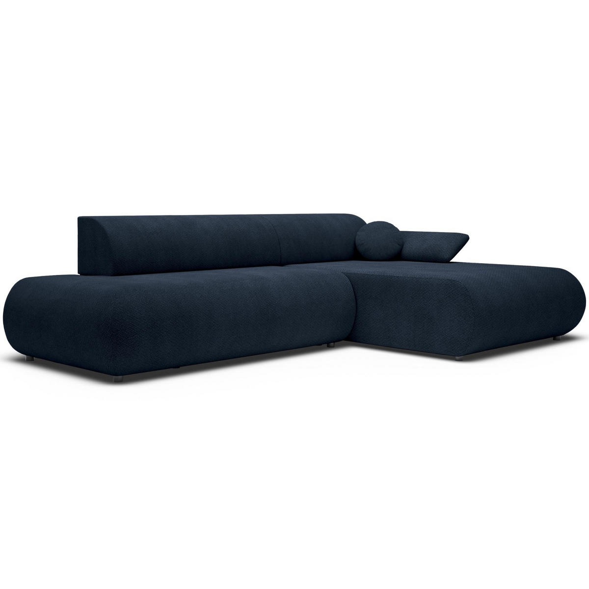 ECKSOFA Armone Dunkelblau Chenille - Schwarz/Dunkelblau, Kunststoff/Textil (173.5/286cm) - Selsey