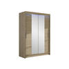 KLEIDERSCHRANK Miami II, mit RGB LED Beleuchtung - Silberfarben/Sonoma Eiche, Holzwerkstoff/Kunststoff (120/200/58cm) - MIRJAN24
