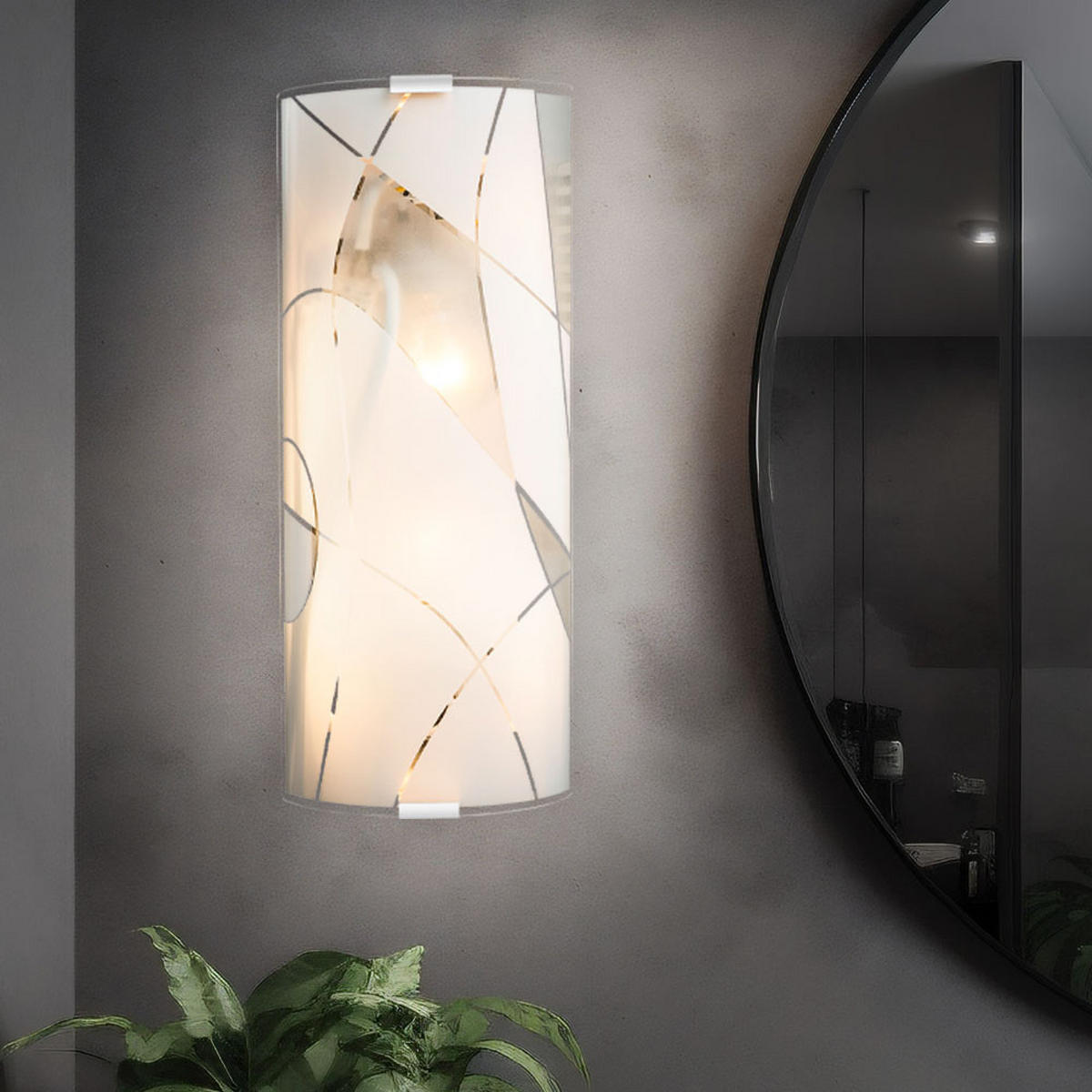 LED WANDLEUCHTE Metall Chrom Weiß - Weiß, Glas (15/6/36cm) - Globo Lighting