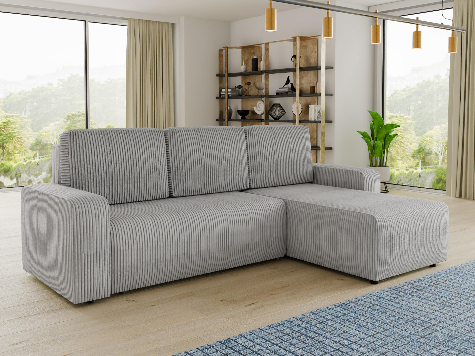 ECKSOFA Roma L - Grau, Holz/Textil (236/150cm) - Sofnet