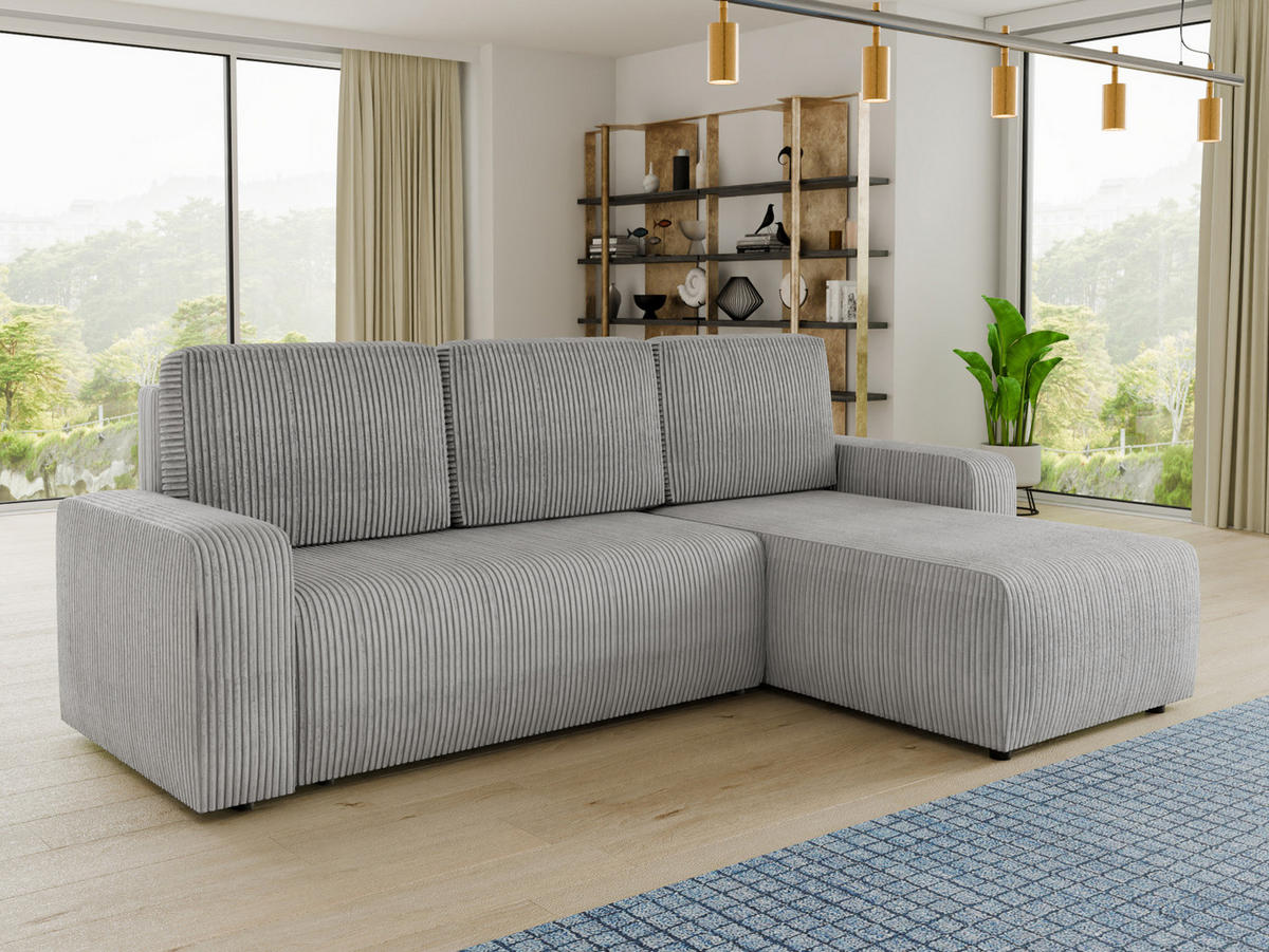 ECKSOFA Roma L - Grau, Holz/Textil (236/150cm) - Sofnet