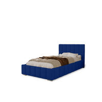 POLSTERBETT Alma 90x200 cm, Einzelbett mit Bettkasten und Lattenrost aus Holz, Velourstoff: Dunkelblau - Dunkelblau, Holz/Kunststoff (90/200cm) - Marpur