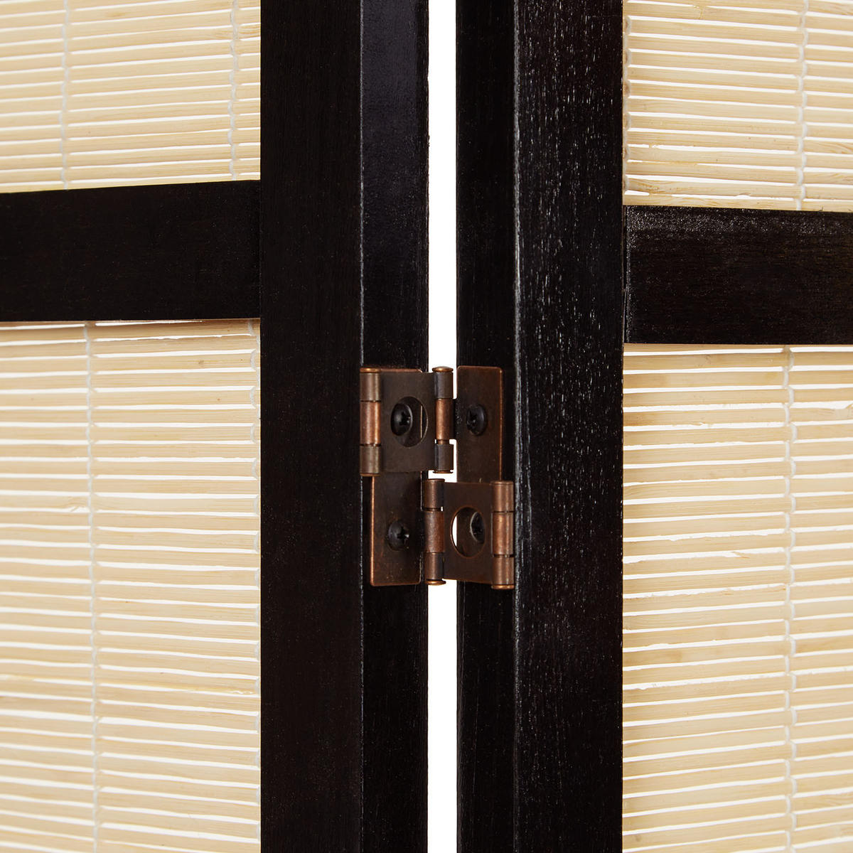 PARAVENT 6-tlg. 264/175 cm Schwarz Bambus - Schwarz, Holz (264/175/2cm) - Homestyle4u