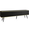 TV-SCHRANK Oris Schwarz matt mit schwarzen Beinen Glamour Style 175 cm - Schwarz, Holzwerkstoff/Metall (175/53/32cm) - Meble Lindner