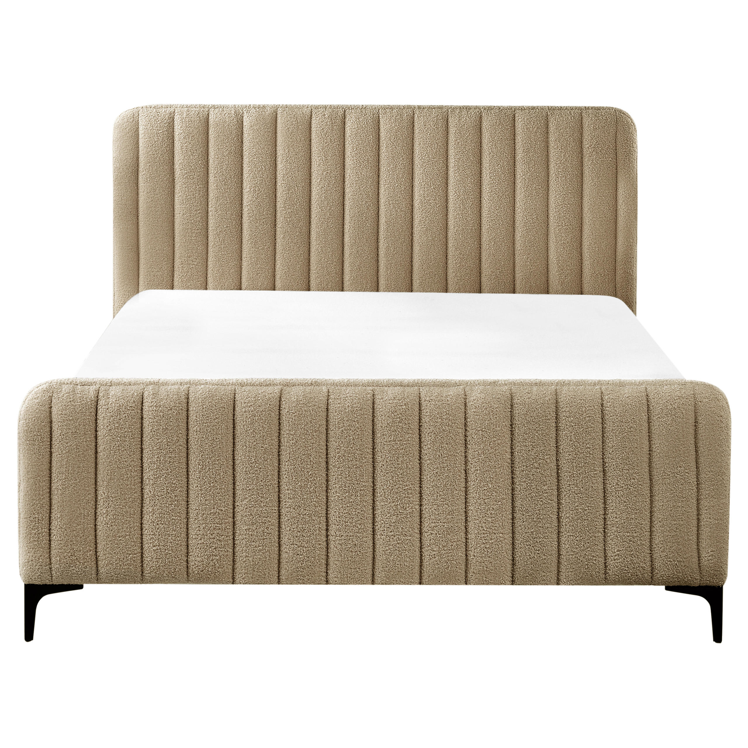 POLSTERBETT mit Lattenrost 140x200 cm Beige Lunan - Taupe, Textil (140/200cm) - Beliani