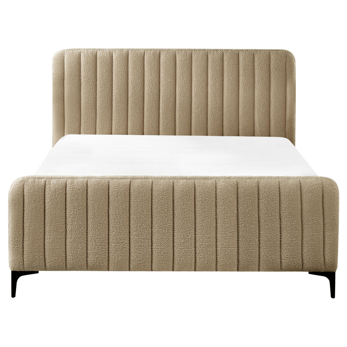 POLSTERBETT mit Lattenrost 140x200 cm Beige Lunan - Taupe, Textil (140/200cm) - Beliani