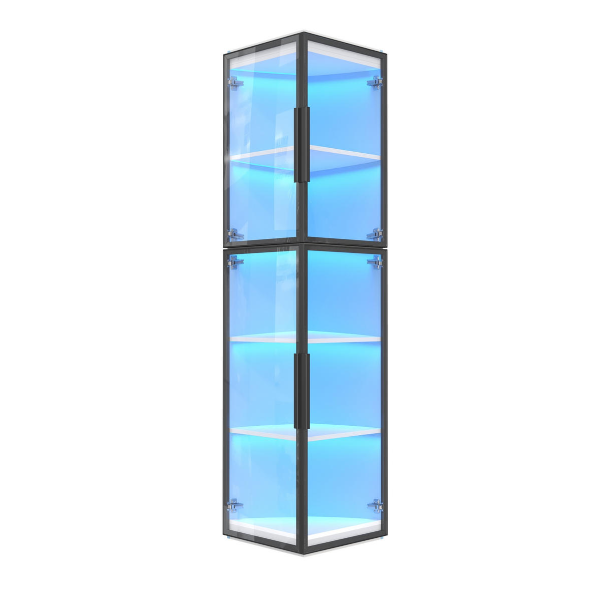 HIGHBOARD mit LED-Beleuchtung 40/40/170 cm in Weiß mit transparenten Acrylflächen - Weiß, Holzwerkstoff (40/170/40cm) - BEAOK