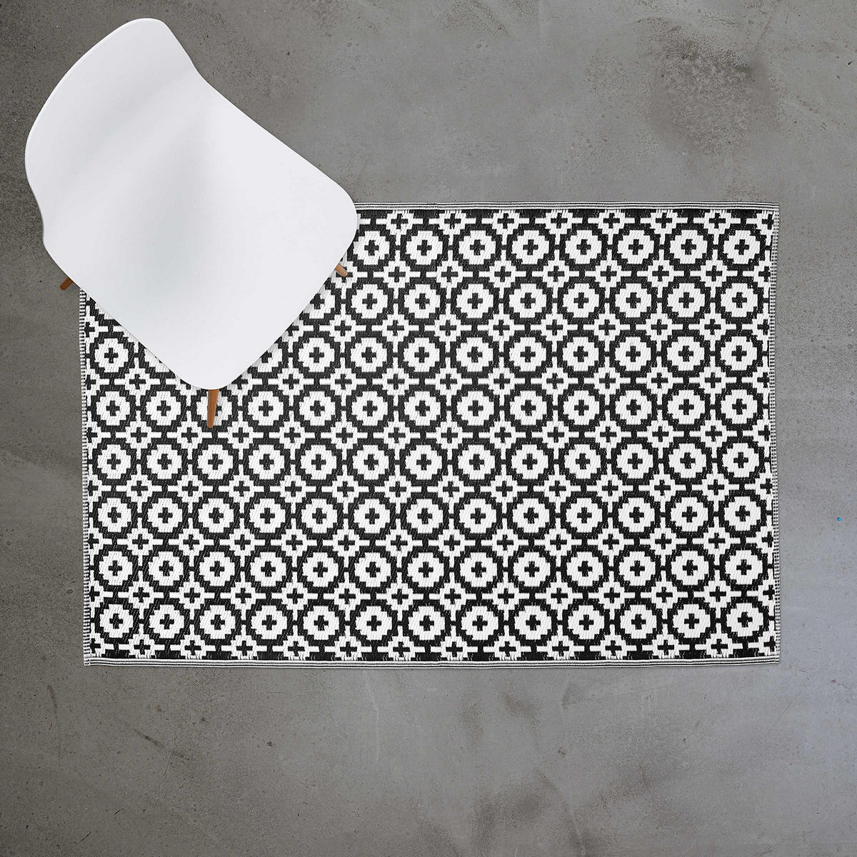 IN-/OUTDOORTEPPICH Colour Clash - Schwarz/Weiß, Kunststoff (118/180cm) - Butlers