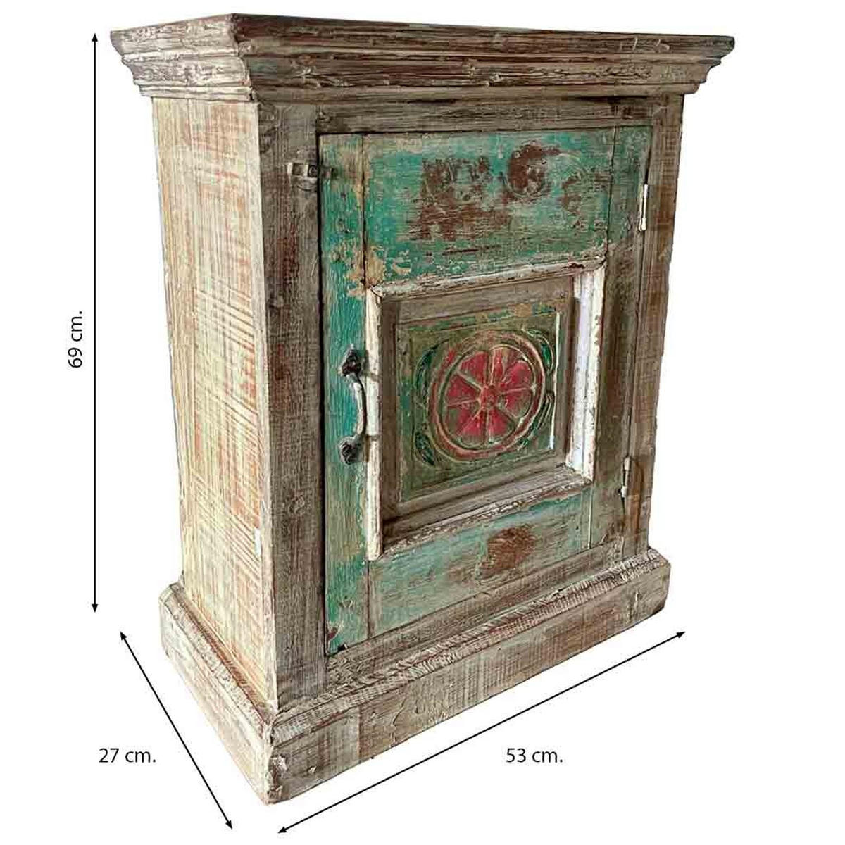 NACHTTISCH aus Holz, blau, 53x27x69cm - Blau, Holz (53/69/27cm) - Wanderlust