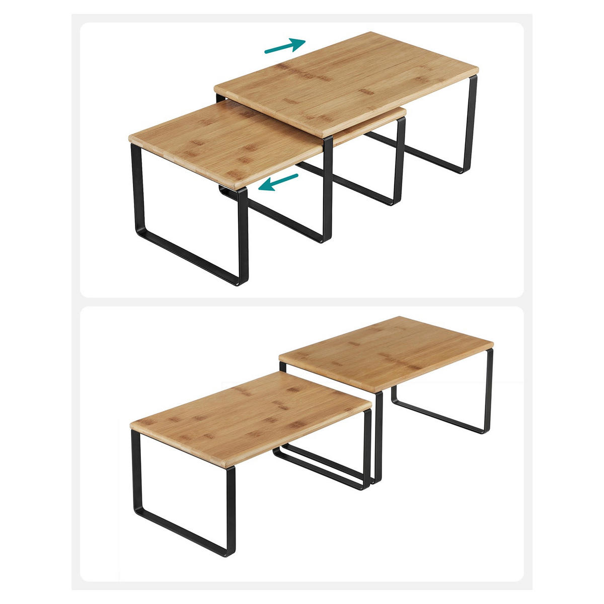 KÜCHEN-ORGANIZER HELSINKI 4ER-SET - Schwarz, Naturmaterialien (29.7/15.5/19.5cm) - Hansiro