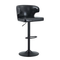 BARHOCKER 2er-Set mit Lehne, höhenverstellbar, drehbar, Black - Schwarz, Metall (45/110/49.71cm) - Meubliv