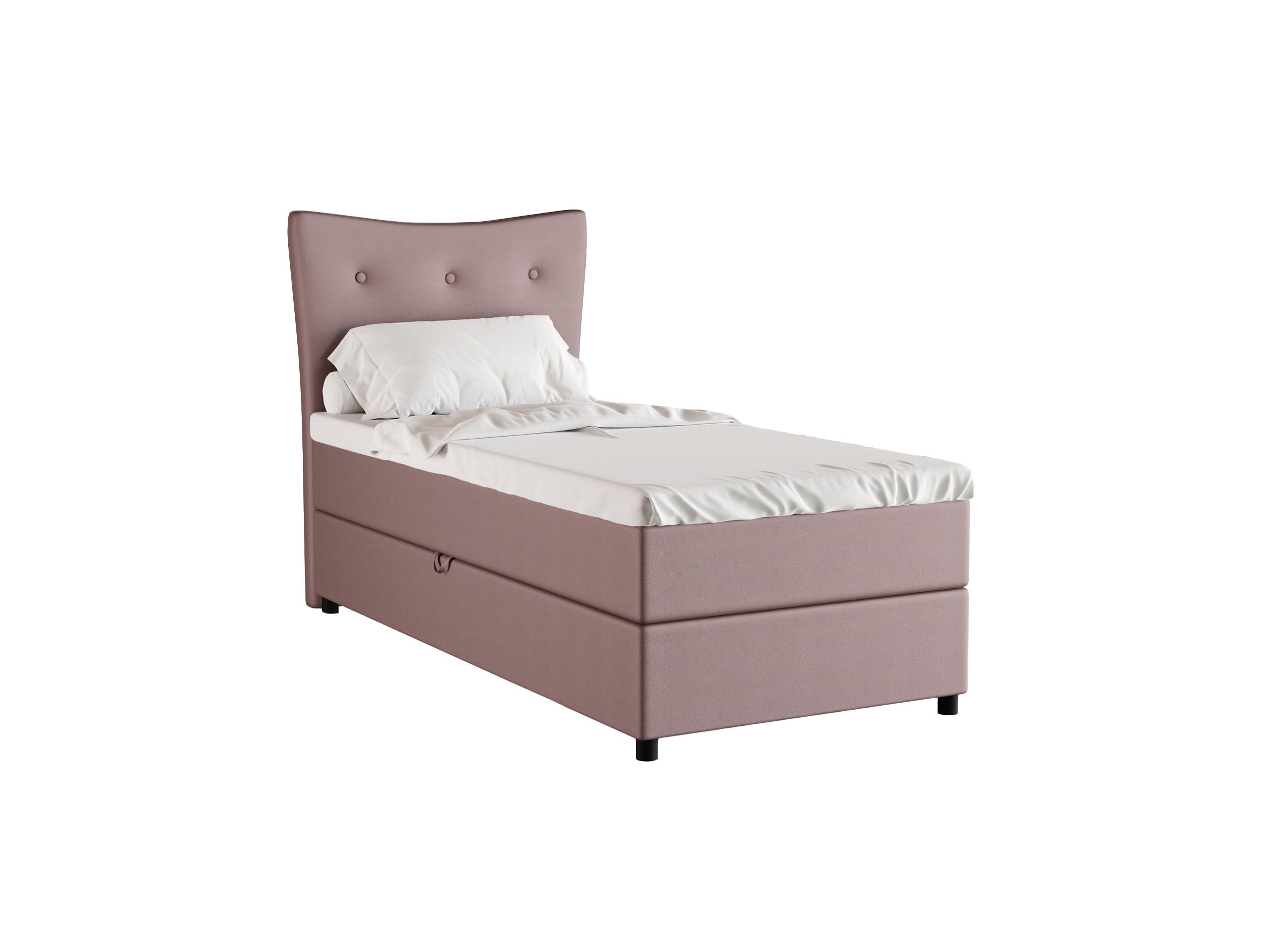 BOXBETT Nevada 90x200 cm Polsterbett mit hochwertiger Bonell-Matratze und Topper - rosa - Rosa, Holz (90/200cm) - Homesy