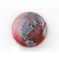 GEMÄLDE Erde nachtleuchtend 100 cm - Rot, Holz (100/4cm) - YS-art gallery