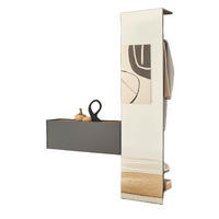GARDEROBEN-SET 2-teilig grau matt, Eiche Wotan 150 cm, Flurgarderobe mit Spiegel - Eiche Wotan/Grau, Glas/Holzwerkstoff (150/200/30cm) - Furn.Design