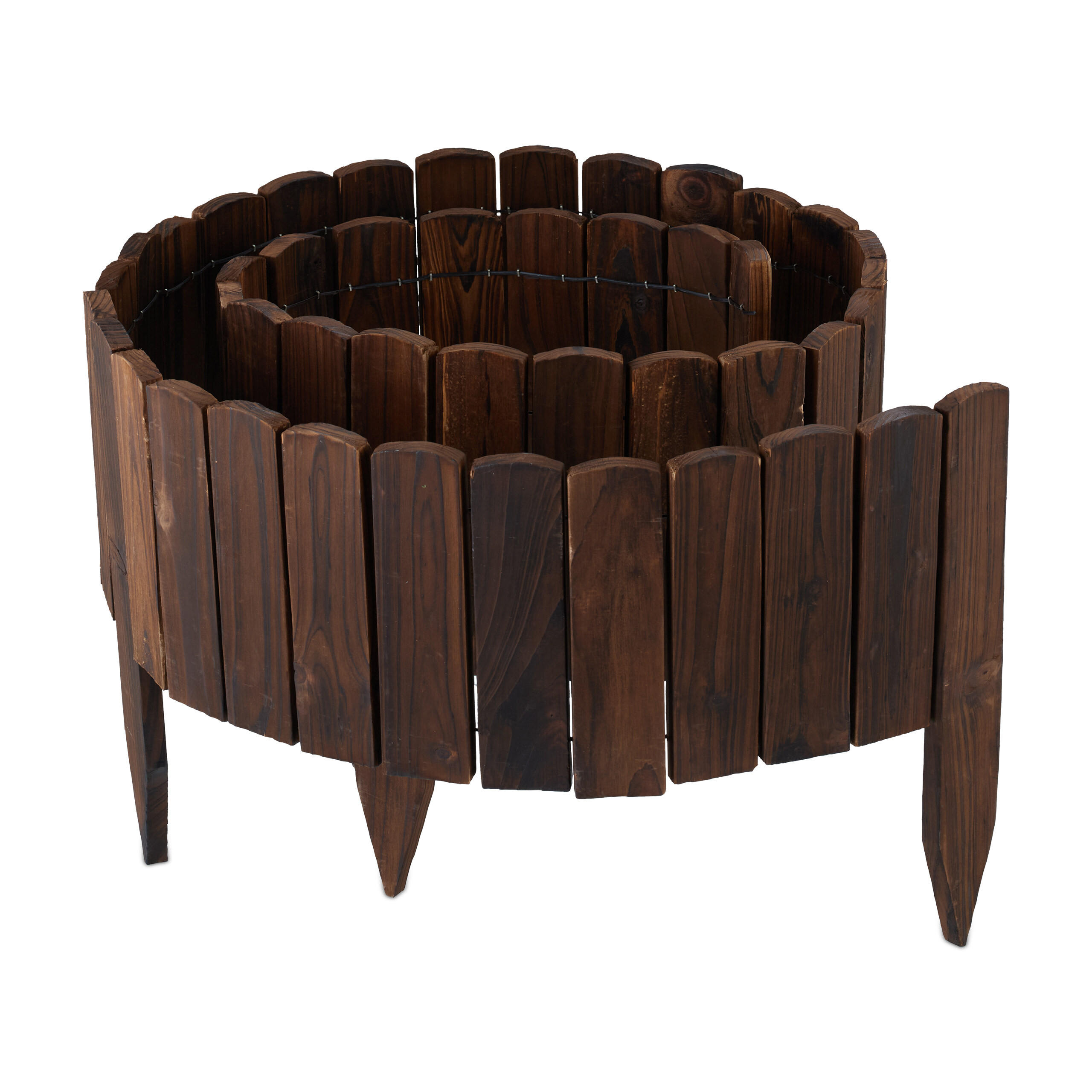 BEETEINFASSUNG - Dunkelbraun, Holz (200/35/1cm) - Relaxdays