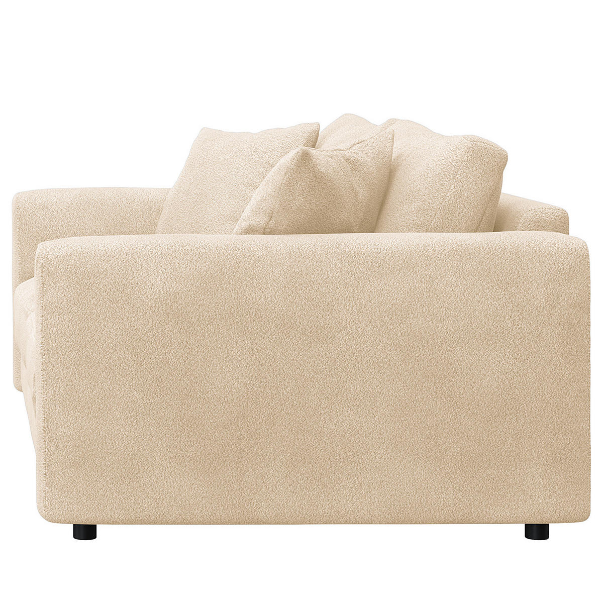 2,5-SITZER SOFA - Beige/Schwarz, Holz/Kunststoff (182/79/106cm) - home24