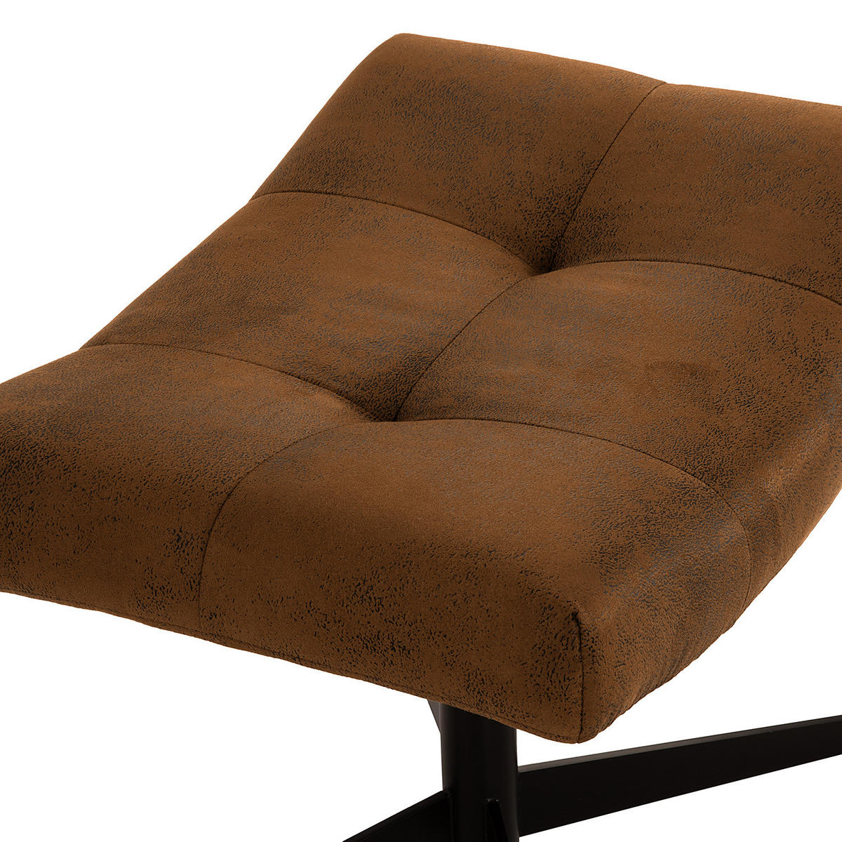 POLSTERHOCKER - Schwarz/Braun, Textil/Metall (67/47/50cm) - home24