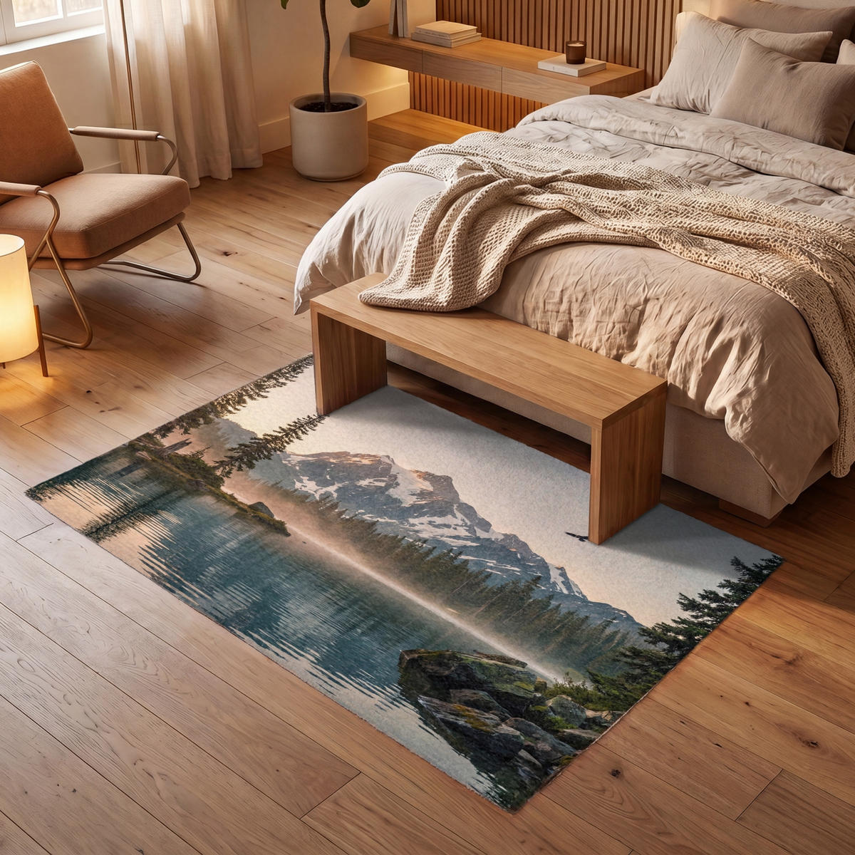KOBERCE - Hory - Voda - Stromy - 180x120 cm - viacfarebná, textil/plast (180/0.4cm) - OnlyWow