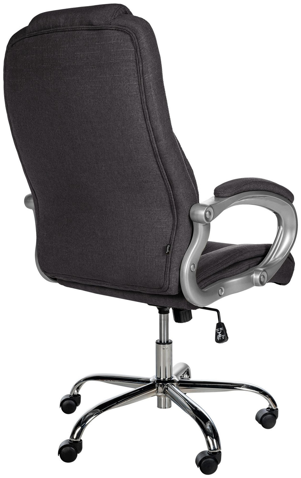 CHEFSESSEL Stoff Dunkelgrau - Chromfarben/Dunkelgrau, Textil/Metall (66/113/70cm) - CLP