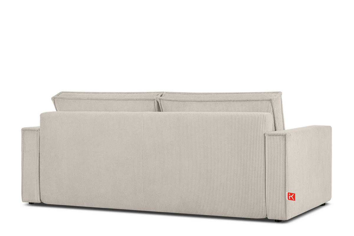 SCHLAFSOFA NAPI in Pet Friendly Cord-Stoff, cremefarben - Creme/Schwarz, Textil (228/89/101cm) - KONSIMO®