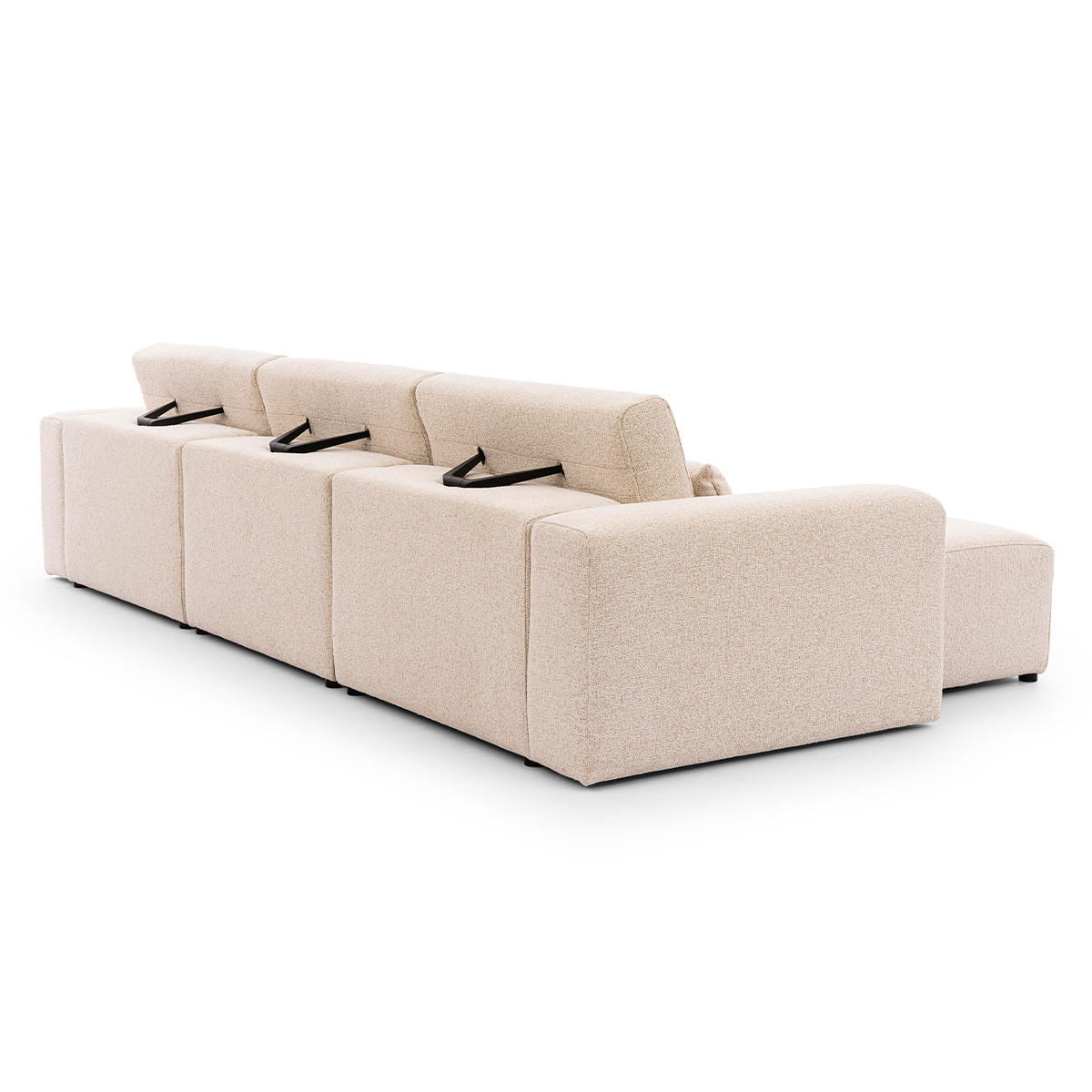 ECKSOFA Velano 3 Sitzplätze Beige - Beige, Holz (314/167cm) - Petits-meubles
