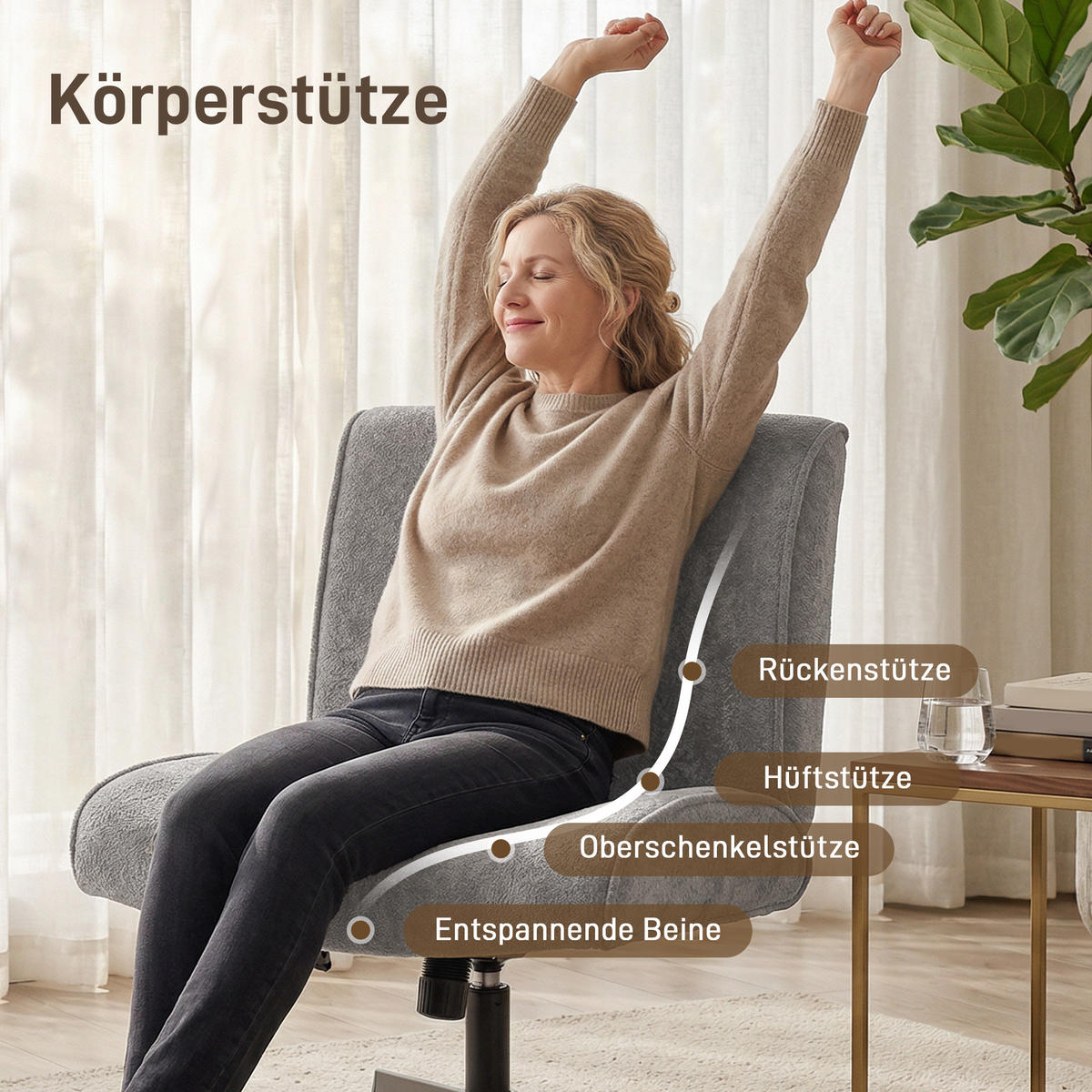 RELAXSESSEL drehbar aus Polyester Grau - Schwarz/Grau, Textil/Metall (63/90/75cm) - HOMCOM