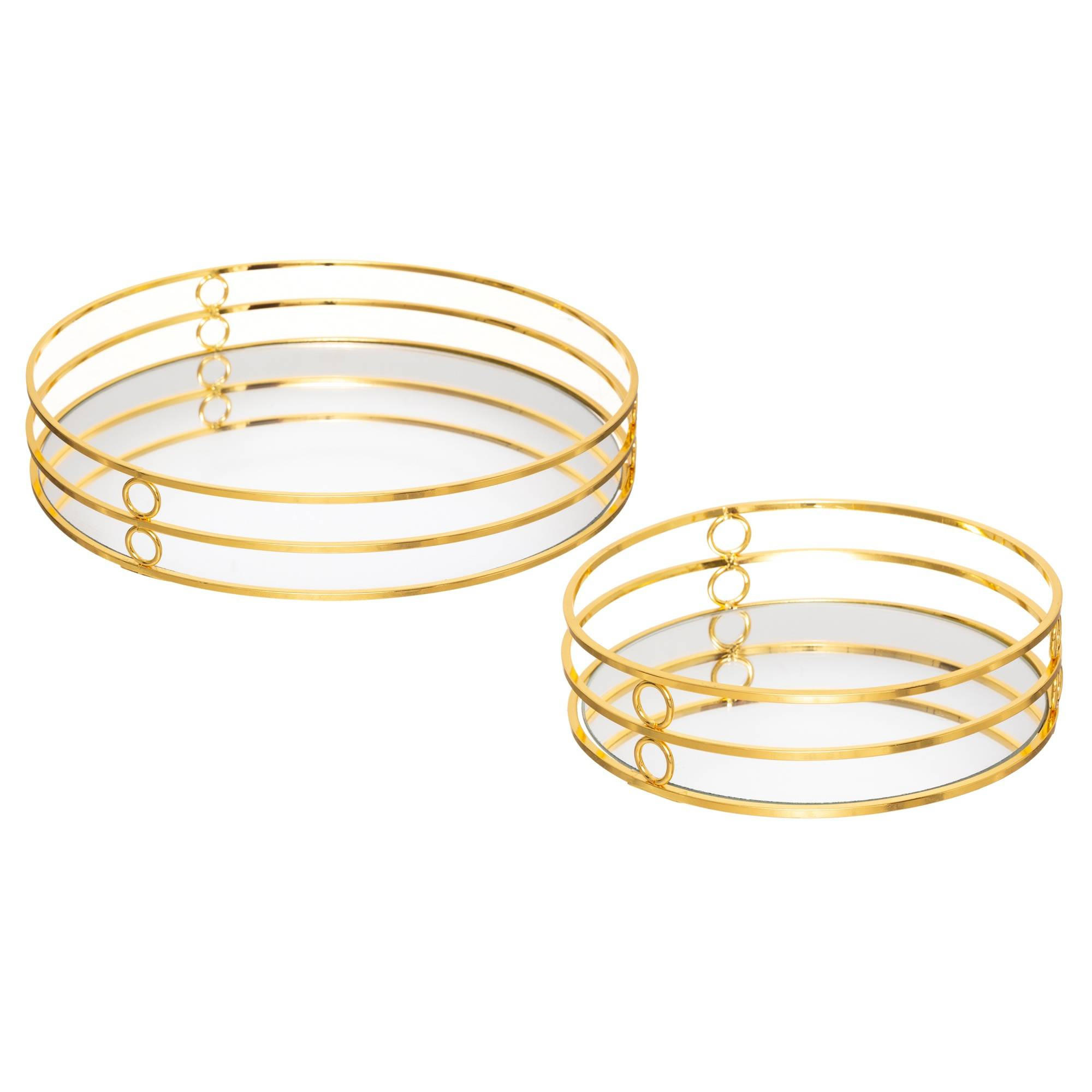 SPIEGEL-TABLETT 2 Stück Feel - Goldfarben, Metall (30/3.7cm) - Atmosphera Createur d´interieur