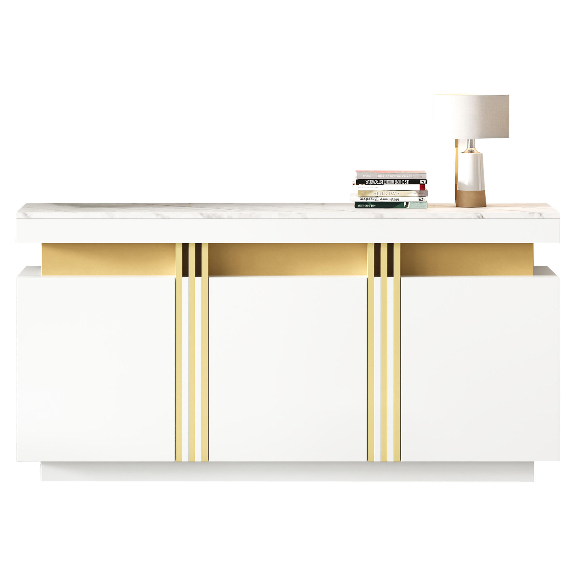 SIDEBOARD Weiß 140/38/70 cm - Weiß, Holzwerkstoff (140/70/38cm) - PANGIVO