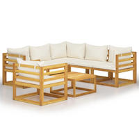 GARTENSET Reich 7-teilig - Creme, Holzwerkstoff - Nettlife