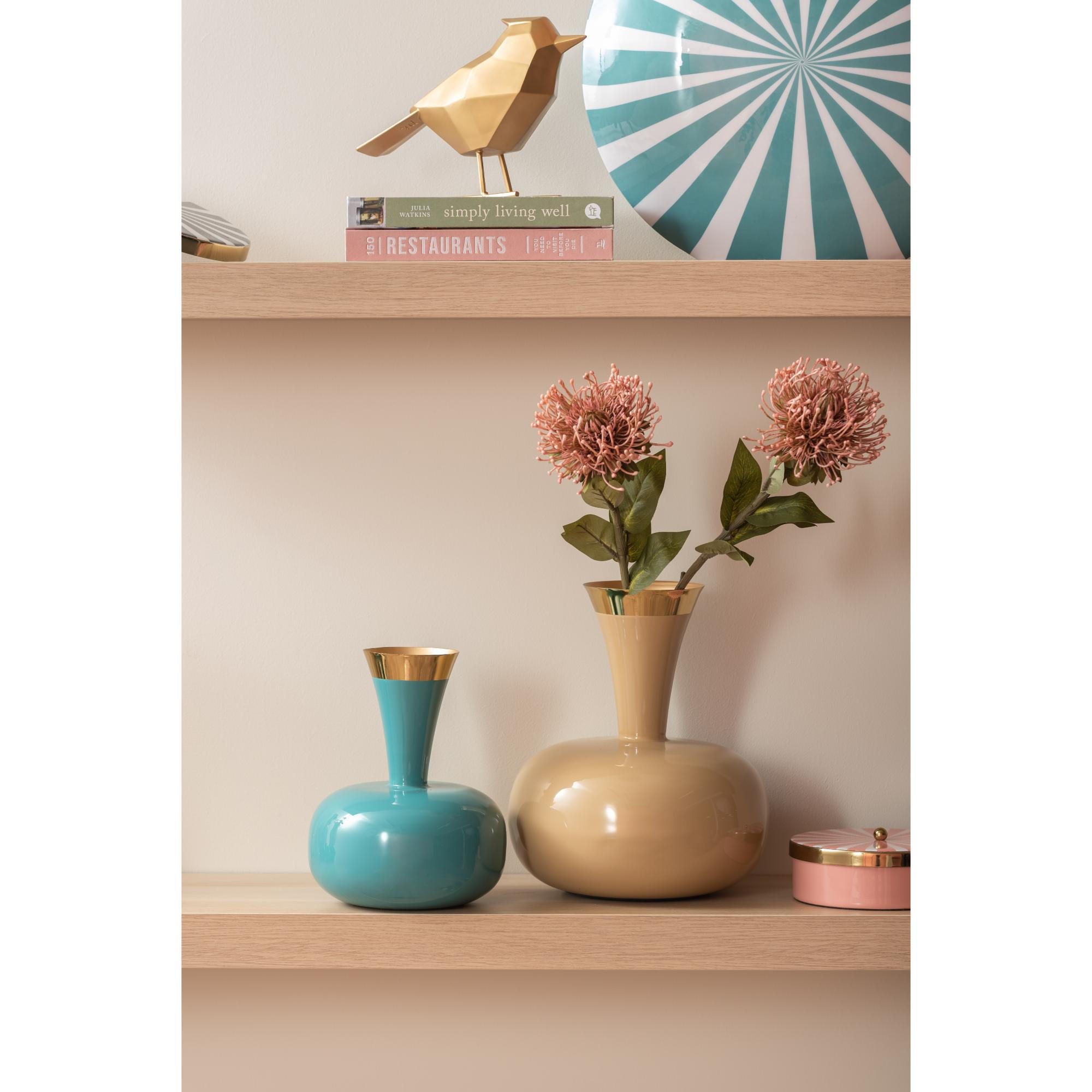 VASE Yara Blau 17/17/24 cm - Blau, Metall (24cm) - Present Time